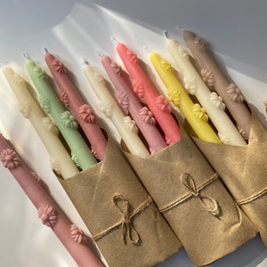Set of 3 daisy candles, Soy wax candle, Candle for decoration,Candle flower