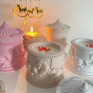 Candle carousel gift for Christmas natural candle soy candle warm candle Winter fairy tale miracle Christmas