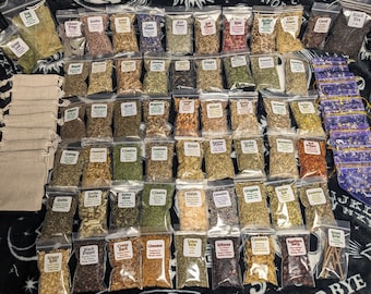 Magic Herbs Sampler Starter Kit, Witchcraft Supplies, over 50 herbs, Big Dried Herbs Gift Box