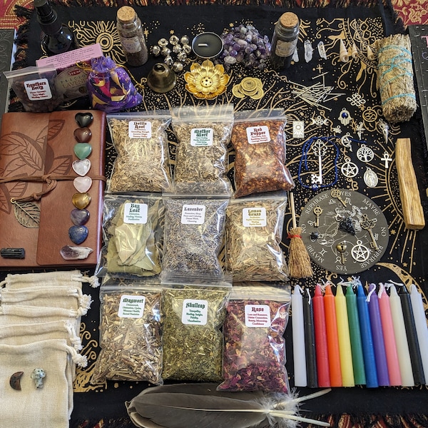 Big Beginner Witch Kit Herbs, Candles, Crystals and More Witchcraft giftbox