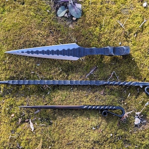 Hand Forged Witchcraft Ritual Tools - Wand, Athame, and Candle Scrib Gift Set