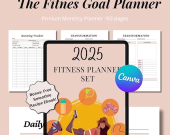 Fitness Planner | Workout & Weight Loss Journal | Printable Health And Wellness Tracker
