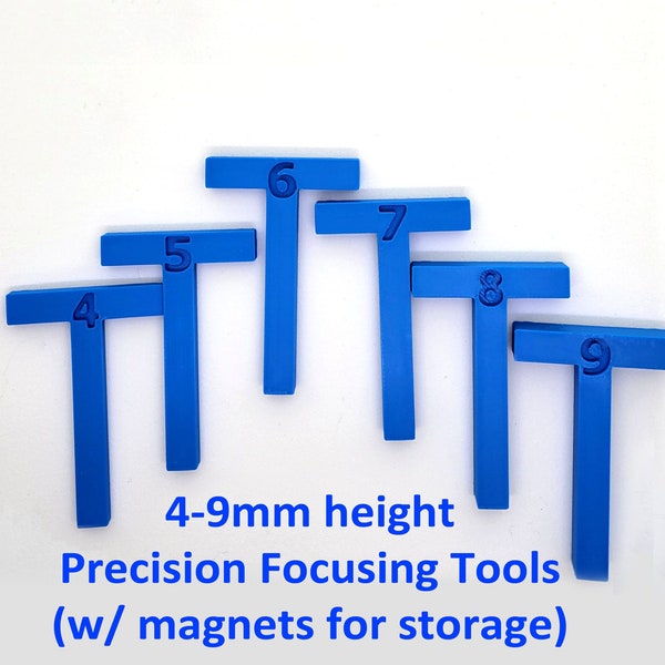 Precision Laser Engraving/Cutting Focus Tool Set with Embedded Magnets for Fiber/Hobby/CO2/UV/Galvo/XTool Lasers (4,5,6,7,8 and 9mm)