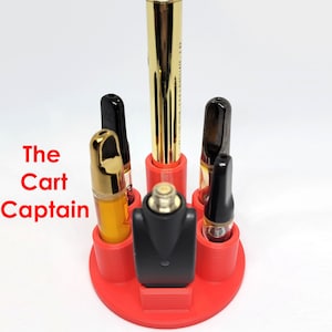 The Cart Captain: Holder for 510 cartridges, usb charger, and pen - stands flat on a table/desk available in many colors!