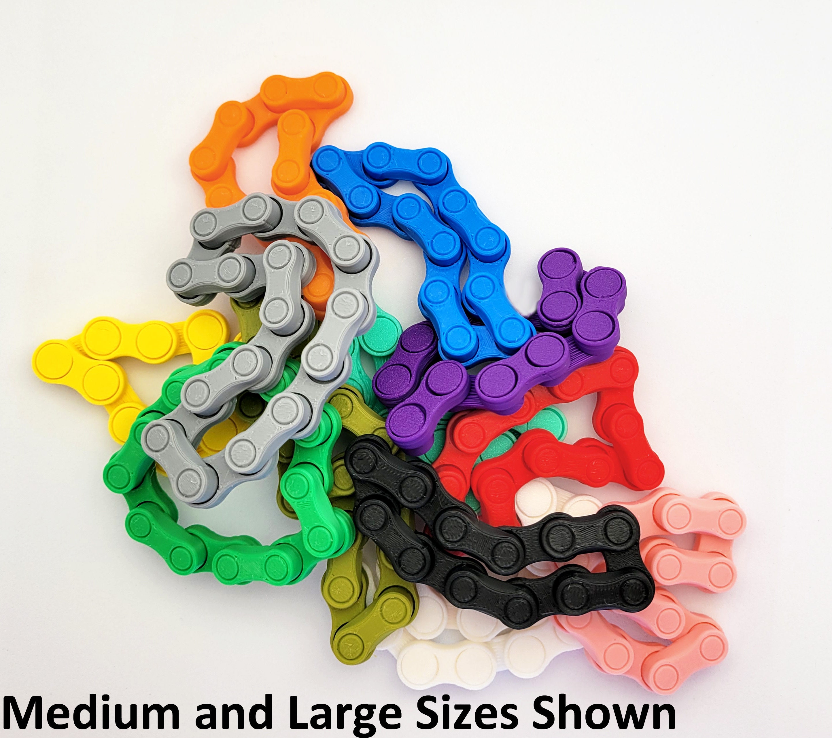 Chain Link Fidget Toy 3sizes, Antistress, Focus Helper, for Kids