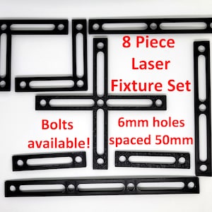Fixtures/Guides for Laser Engraver Alignment, Hobby laser or other 6mm slots spaced 50mm apart grids, Laser Engraving Fence or Wall