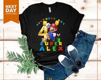 Custom Super Mario Birthday Shirt: Personalized Family Tee