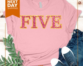 Custom 5th Birthday Shirt: Girl's Personalized Birthday Tee