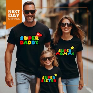Custom Super Mario Family Shirts: Gamer Birthday Matching Tees
