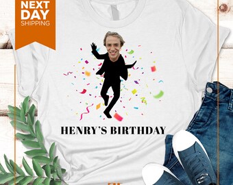 Custom Face Stick Figure Birthday Shirt: Personalized Photo Party Tee