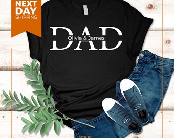 Custom Dad Shirt with Kid Names, Father's Day Gift