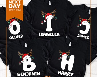 Custom Family Christmas Shirts: Personalized Name Matching Group Tees