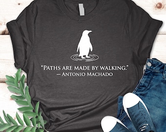 Penguin Meme Shirt, Nihilist Hiking Tee, Funny Graphic T-Shirt