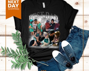 Custom Dad Photo Shirt: Vintage Bootleg Rap Tee, Father's Day Gift