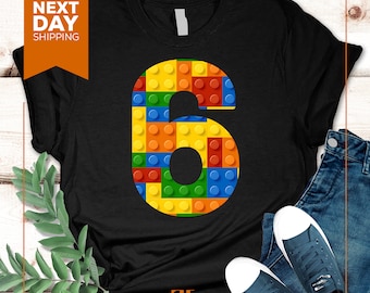 Custom Brick Number Birthday Shirt: Personalized Party Tee