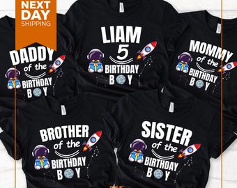 Astronaut Birthday Shirt: Family Rocket Matching Tees
