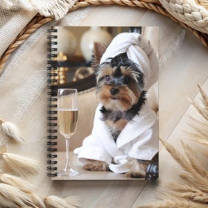Yorkshire Terrier Puppy Spiral Lined Notebook 6&quot;x8&quot;, Funny Yorkie Dog Photo Journal For Dog Person, Cute Yorkie Christmas Gift For Pet Lover