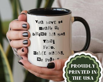 Thai Food Lover Mug, Funny Ransom Note Style Coffee Cup For A Foodie Y26D2L403