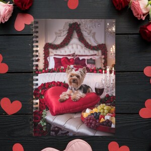 Yorkie Dog Valentine&#39;s Day Spiral Lined Notebook 6&quot;x8&quot;, Journal Gift For Writers, Dog Journaling Book, Dog Lover Notebook Gift For Women