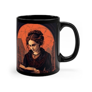 Mary Shelley Gothic Illustration Mug | Mary Shelley Mug | Author of Frankenstein Mug | Literature Mug | Gothic Literature Gift | Gift