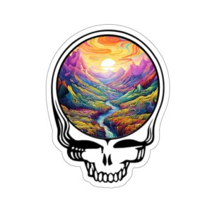 Grateful Dead Rocky Mountain Background Sticker | Grateful Dead Sticker | Grateful Dead | Jerry Garcia | Jam Band Sticker | Jam Band