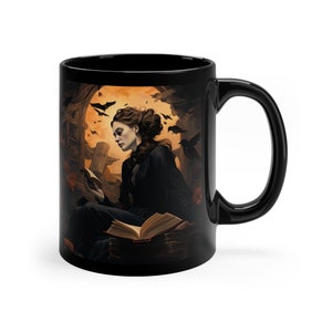 Mary Shelley Illustration Mug | Mary Shelley | Frankenstein Mug | Literature | Gothic Literature | Horror Literature | Literary Heroine
