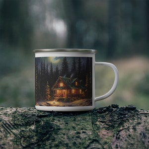 Christmas Cabin Camping Mug | Christmas Mug | Holiday Mug | Christmas Home Decoration Mug | CottageCore | Cozy Winter Mug |Christmas Cottage