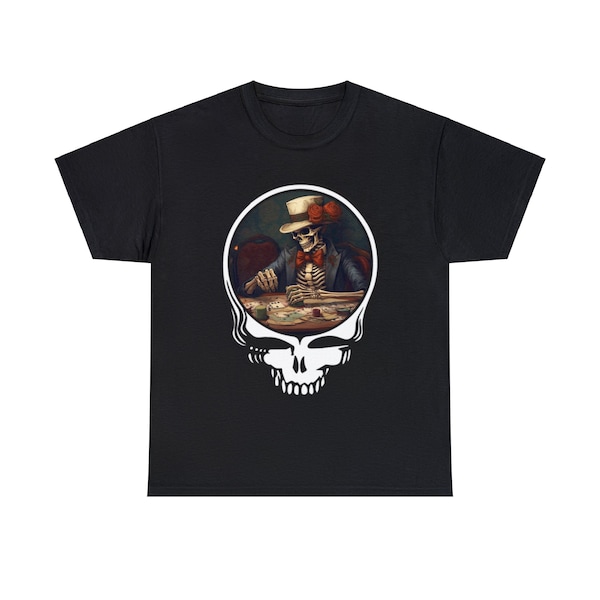 Grateful Dead Gambling Skeleton Shirt | Dead Head Gift | Jerry Garcia | Phil Lesh | Bob Weir | Jam Band Merch | Lot Merch