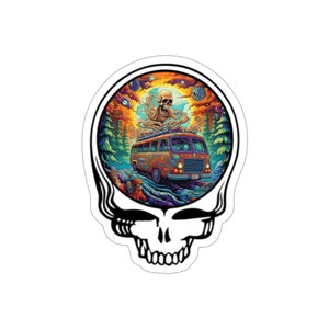 Grateful Dead psychedelic Bus Die-Cut Stickers 3x3 | Grateful Dead sticker | Grateful Dead | Jam Band Sticker