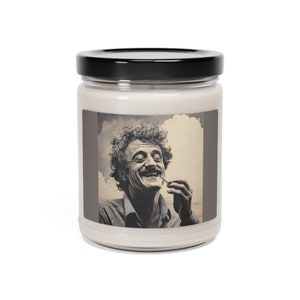 Kurt Vonnegut Scented Candle | Kurt Vonnegut Candle | Kurt Vonnegut | Literature Candle | Smile Candle | Literature Gift