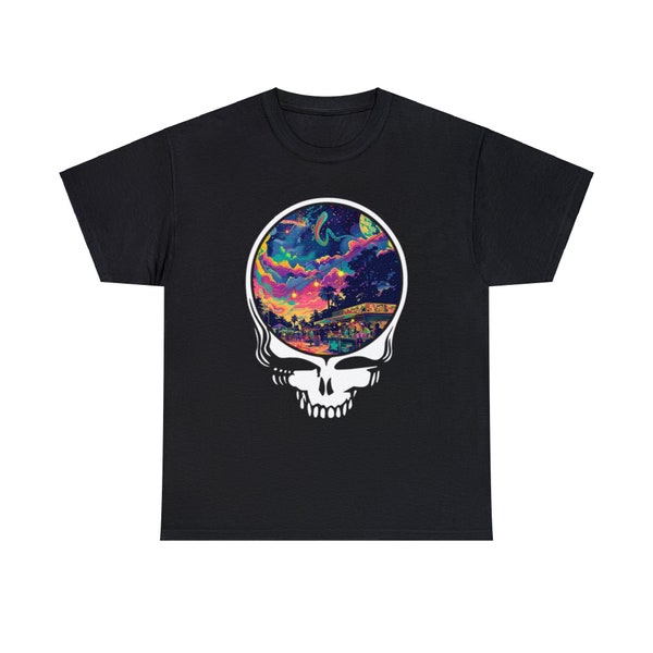 -shirt Grateful Dead psychédélique Shakedown Street | Rue Shakedown | Scène de terrain | Lot de marchandises | Lot d'orchestres d'harmonie | Jerry Garcia | Phil Lesh