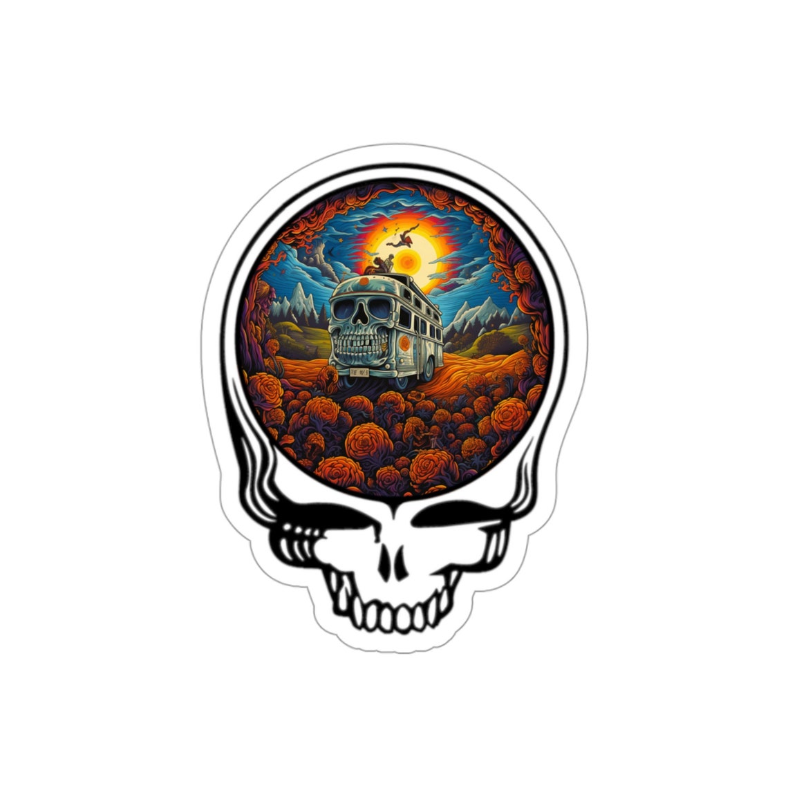 Grateful Dead Psychedelic Bus Sticker Grateful Dead Jam Band Stickers