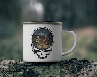 Grateful Dead Winter Camping Mug | Jerry Garcia | Dead Head | Jam Band Gift  | Winter Camping Mug | Lot Merch | Peaceful Nature Scenery