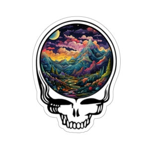 Grateful Dead Psychedelic Rocky Mountain Kiss Cut Sticker | Grateful Dead Sticker | Jerry Garcia | Jam Band Sticker | Jam Band