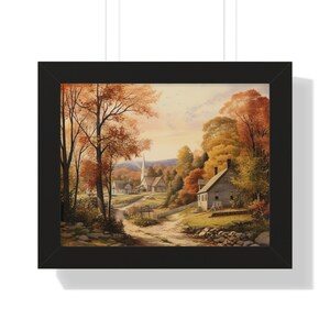 Sleepy Hollow in the 1800&#39;s Digitally Printed Water color painting 14 x 11 Framed Horizontal Poster | Sleepy Hollow | Home Décor |