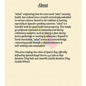 Salud Spanish Cheers Art Print, Red and Yellow Bar Sign (Digital Download) image 5