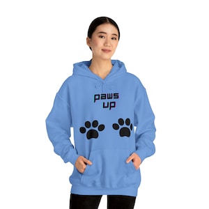 Unisex Paws Up Hooded Sweatshirt | Cozy Animal-Inspired Hoodie | Playful Paw Prints Graphic | Winter Fashion