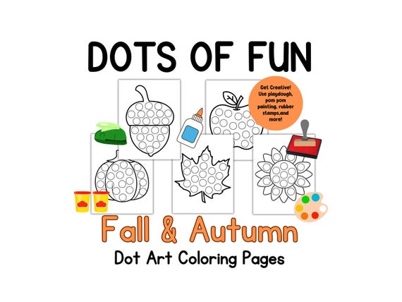 Toddler Printable Activities Fall Dot Marker Pages Preschool Activity Printable Montessori Fine Motor Activity Homeschool Toddler Activity