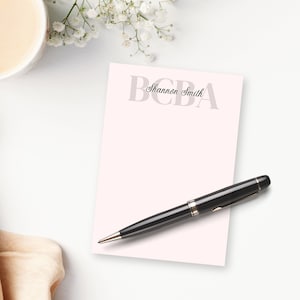 Personalized BCBA Post It Note Pad  Behavior Analyst Gift Custom Sticky Notepad BCBA Graduation Gift Behavior Therapist Gift Memo Pad