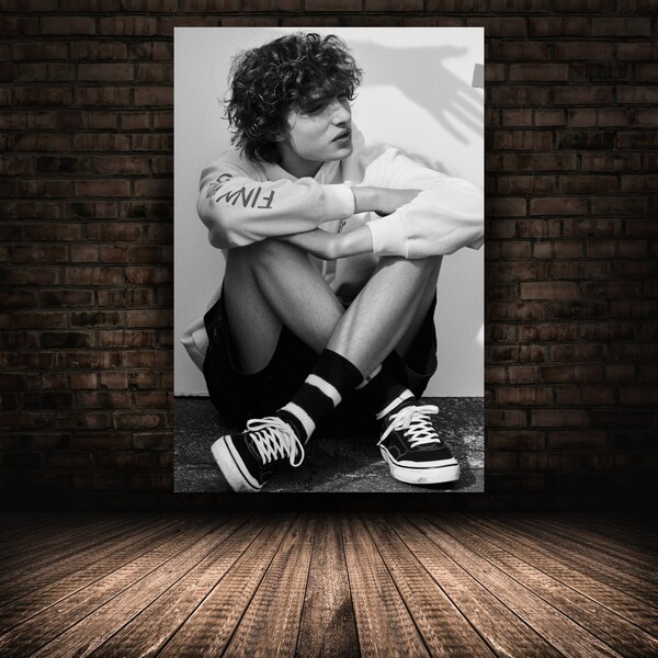 Finn Wolfhard Poster, Wall Art, Rolled Canvas Print, Home Decor, Stretched Option, Gift for