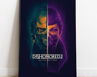 Dishonored Poster, Spiel Druck, Wandkunst, Geschenk für Gamer #2