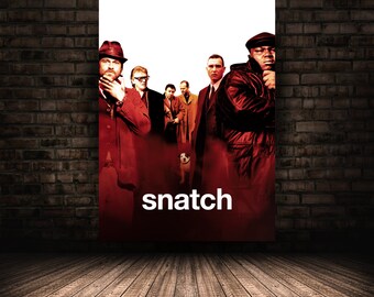 Snatch Movie Poster, Brad Pitt Wall Art, Jason Statham Unique Home Decor, Canvas Print, Ideal Gift for Film