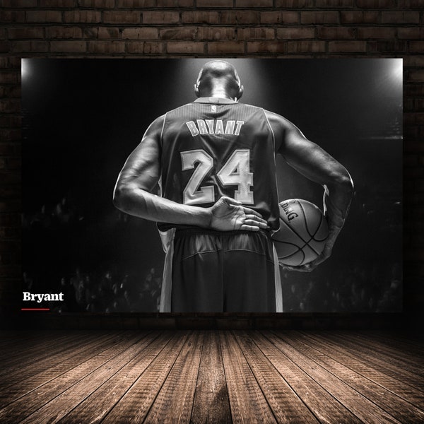 Kobe Bryant Poster, Kobe Poster, Iconic Basketball Poster, Mamba Poster, Black and White, Man Cave Decor