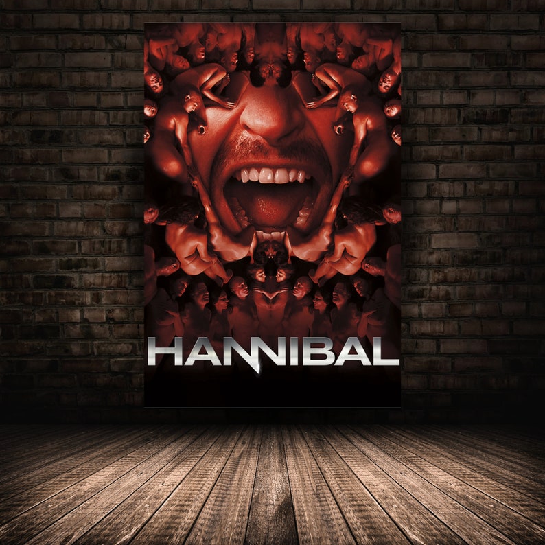 Hannibal Poster, Mads Mikkelsen Wall Art, Rolled Canvas Print, Stretched Option, Tv Series Gift Design 10