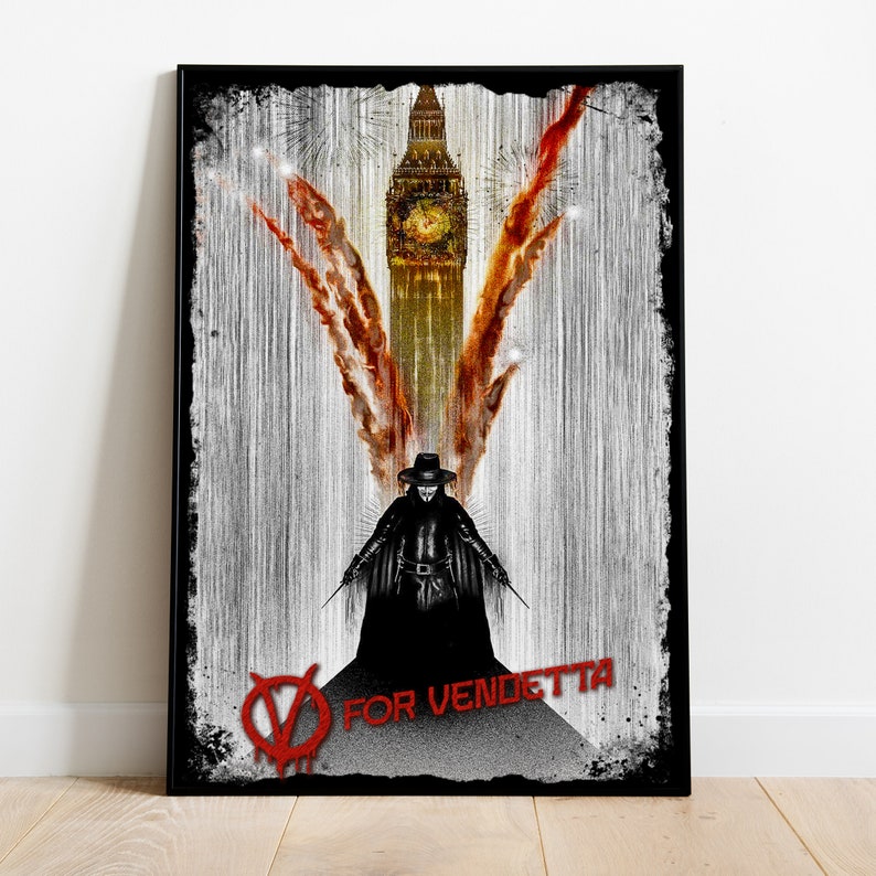 V for Vendetta Poster, Movie Print, Wall Art, Gift for Film Fans #2 - Etsy