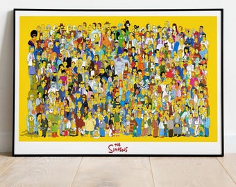 thumbnail image 2 of The Simpsons Characters Of Springfield 17x11 Inch Unframed Illustration Art Print Poster 2 of 6