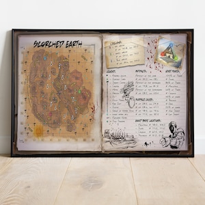 Pôster de mapa de sobrevivência da arca, impressão de jogo, arte de parede, presente para jogadores