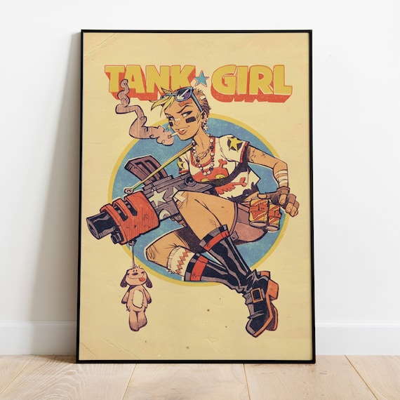 Tank Girl Poster, Comics Print, Wall Art, Gift for Animation Fans