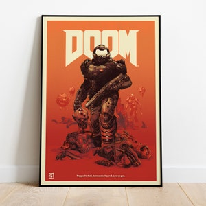 Doom Poster, Spiel Druck, Wandkunst, Geschenk für Gamer