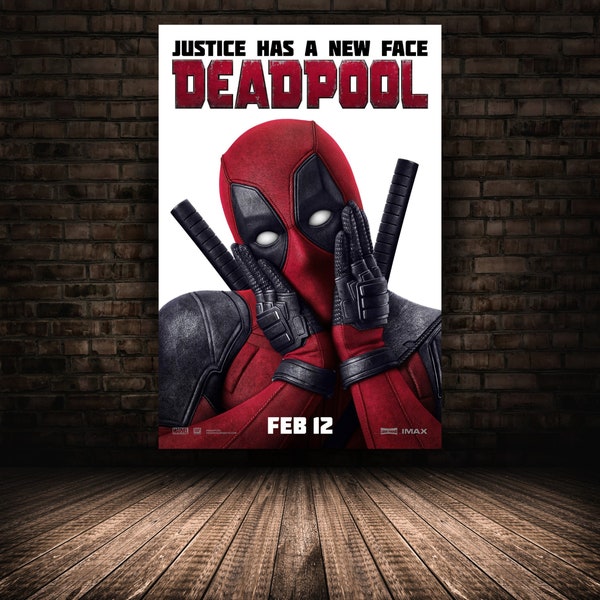 Deadpool Movie Poster, Ryan Reynolds Wall Art, Stretched Option, Unique Home Decor, Canvas Print, Ideal Gift for Film